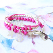 Inspirational Sets Bohemian pendants with acrylic beads and DQ metal