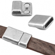 DQ European metal magnetic clasp (for 10mm flat DQ leather) Antique Silver (nickel free)