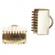 DQ metal findings ribbon ends 8mm Gold 