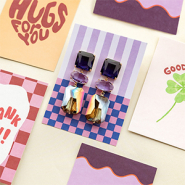 NEW Crystal glass earrings and BY31® jewellery cards
