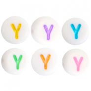Acrylic letterbeads letter Y Multicolor-White