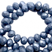 Top faceted beads 4x3mm disc Air force blue