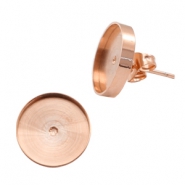 Polaris Steel earrings setting for cabochon 7mm/Swarovski SS34 Rose Gold