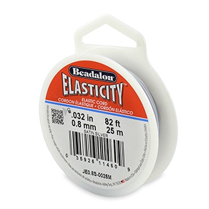 Beadalon Elastic Stringing Wire 0.8mm 25 metre Satin Silver