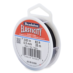 Beadalon Elastic Stringing Wire 0.5mm 25 metre Black