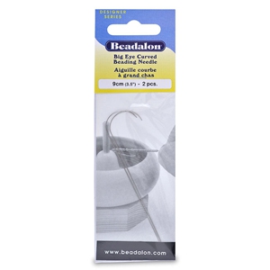 Beadalon big eye curved needle 9cm Silver