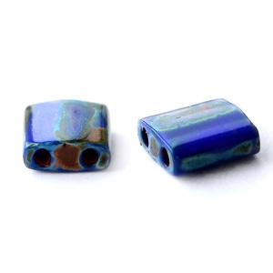 Miyuki beads tila 5x5mm Opaque Cobalt Picasso Blue TL-4518