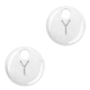 Metal charms initial Y Antique Silver (nickel free)