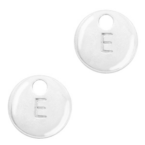 Metal charms initial E Antique Silver (nickel free)