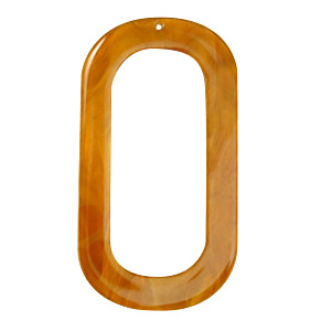 Resin pendants oblong oval 56x30mm Golden Brown