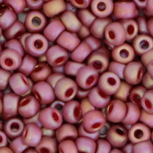 Miyuki seed beads 6/0 Opaque Glazed Frosted Rainbow Dark Red 6-4696