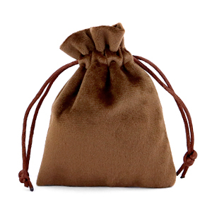 Jewellery Velvet Bag Dark Brown