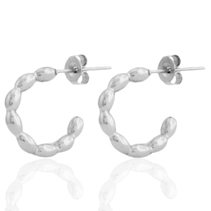 Stainless steel earrings / earpin creole Silver