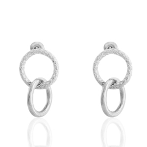 Stainless steel earrings/earpin rings Silver