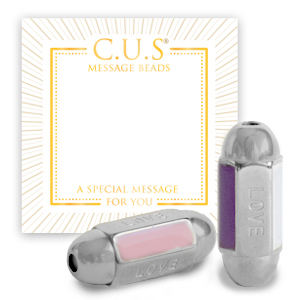 C.U.S&reg; jewellery message beads "love" Silver (nickel free)