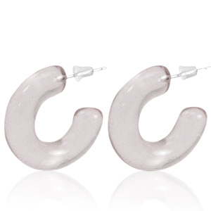 Trendy earrings Creole Taupe