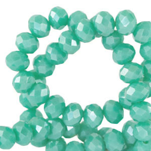 Top faceted beads 3x2mm disc Erin Green-Pearl Shine Coating
