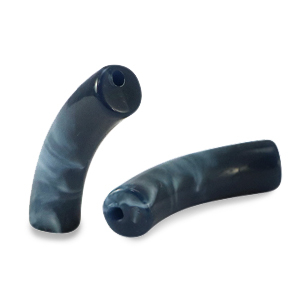 Acrylic beads tube Dark Midnight Blue Marble