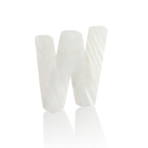 Shell pendants specials letter W White (natural colour)