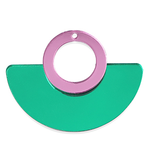 Statement charms Metallic Green-Pink