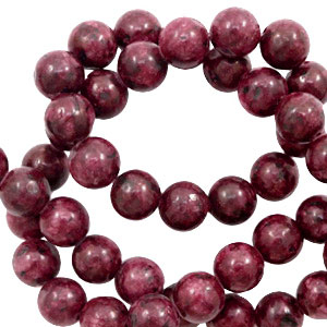 Natural stone beads Dalmatian Stone 8mm Warm Red