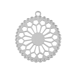 Stainless steel charms bohemian 20mm Silver