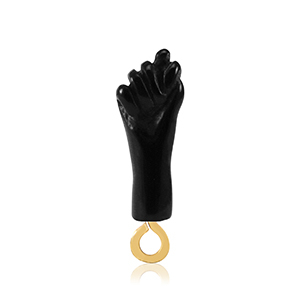 Resin pendants "Mano Fico" Black-Gold
