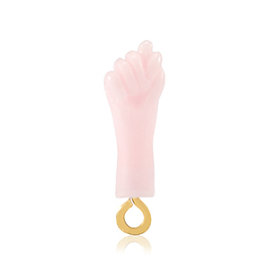 Resin pendants "Mano Fico" Baby Pink-Gold