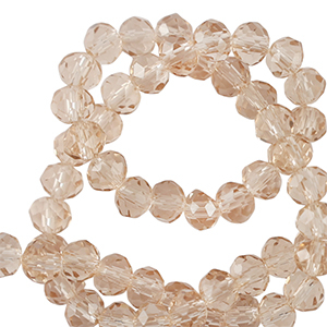 Top faceted beads 4x3mm disc Amber Beige
