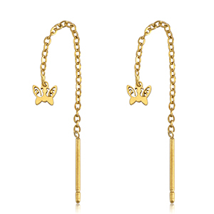 Stainless steel earrings butterfly Gold