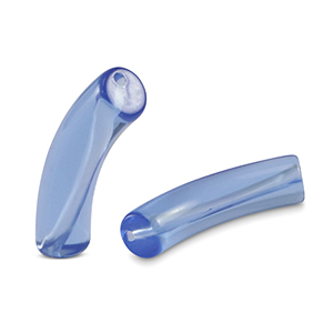 Acrylic tube beads Carolina Blue