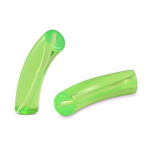 Acrylic tube beads Peridot Green