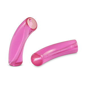 Acrylic tube beads Magenta Purple
