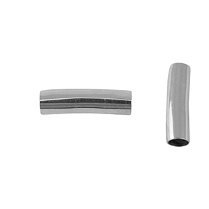 Stainless steel beads tube 20mm Silver