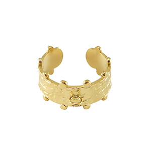 Stainless steel rings with loop Gold