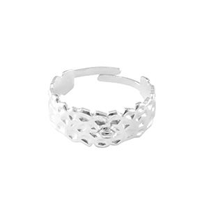 Stainless steel rings with loop Silver