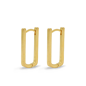 DQ European metal findings creole earrings oval Gold (nickel free)