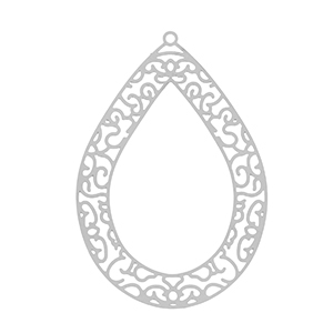 Stainless steel charms bohemian drop Silver