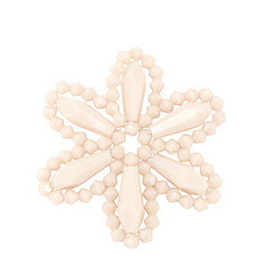 Top Faceted charms flower Nude Pink