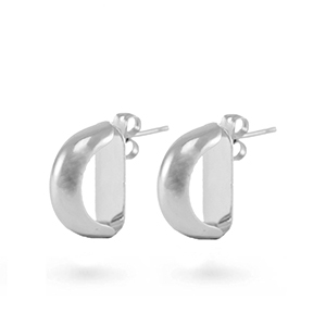 Brass TQ metal earpin Silver