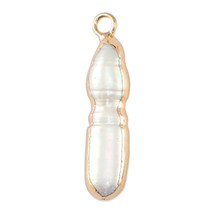 Freshwater pearls charm tooth Gold-Natural White