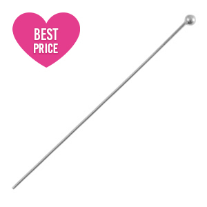 Stainless steel findings headpins 40mm Silver