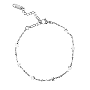 Stainless steel bracelets flower Silver