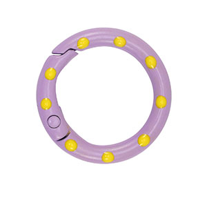 Colourful jewellery findings key chain ring Purple-Yellow
