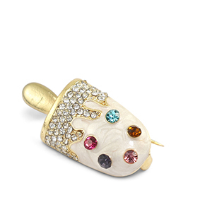 Broches ice lolly Pearl White-Multicolour-Gold