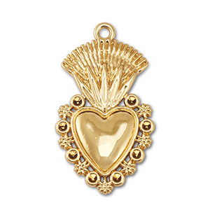 Metal charms heart Gold