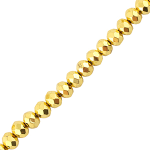 Top faceted beads 4x3mm disc Metallic Gold