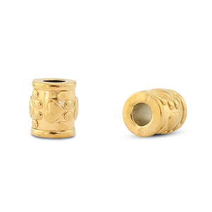 Stainless steel beads tube dog paw Gold