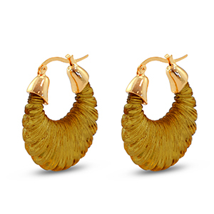 Trendy resin earrings oval Gold-Transparent Golden Brown