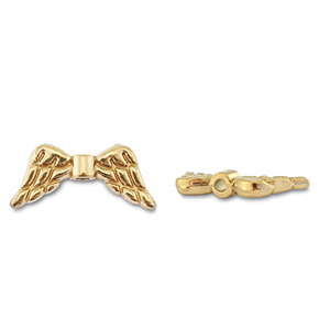 Stainless steel beads angel wings Gold